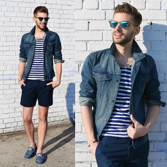 Jaqueta fashion jeans masculina look